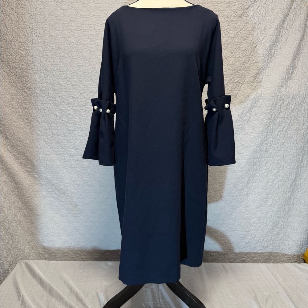 Banana Republic Navy Long Sleeve Dress with Button Details